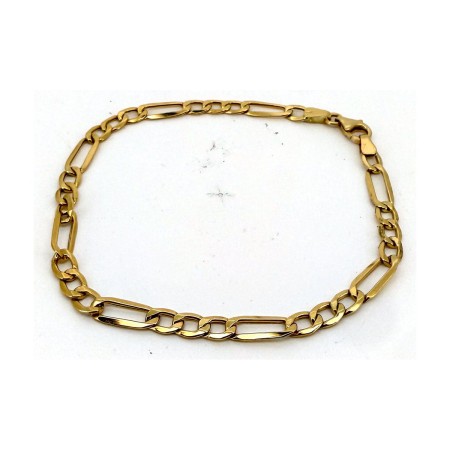 Pulsera pulsera figaro de oro 18k 20 cm